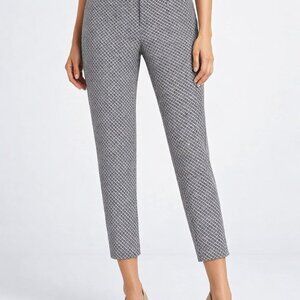 Banana Republic Women's Size 6 Black White Diamond Print Sloan Fit Cropped Pants